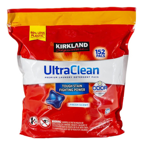 Detergente Para Ropa Kirkland Ultra Clean - Pack X 152 Pods 