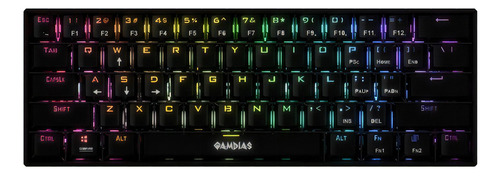 Teclado Gamer Mecanico Gamdias Hermes E3 Rgb Switch Blue Color del teclado Negro