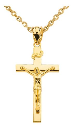 Imagen 1 de 9 de Dije De Oro 18k Crucifijo Mujer Hombre Garantía De Por Vida