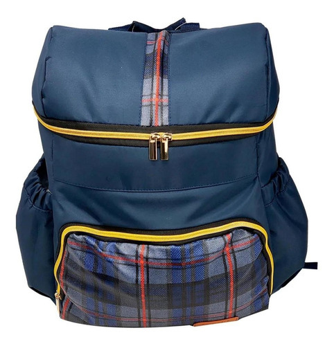 Pañalera Mochila Le Petit Termica Con Cambiador Color Azul Diseño de la tela LP18MB02SQD