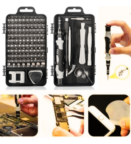 Kit Chaves Manutenção Celular Vídeo Game Eletrônicos 115 Pçs