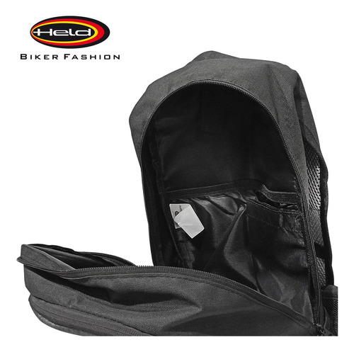 Mochila Moto Touring Held To Go 12 Lts Pvc Color Negro/Gris Diseño de la tela Liso