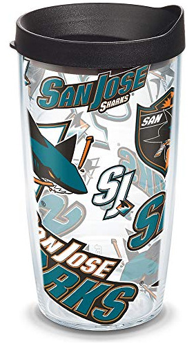 Tiburones Nhl San Jose Todo Vaso Papel Negro Y Tapa 16 ...