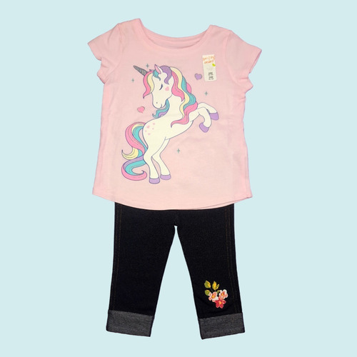 Polera Unicornio + Jeans Bebe Niña - Jumping Beans