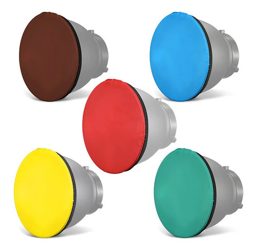 5 Pack Difusores De Colores Tela Para Reflector  18cm