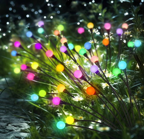 6 Luces Lampara Solar Jardin Luz De Luciérnaga Led 2 Piezas Estructura Warm Light,luces Para Jardin Solares,lamparas Solares Exterior Jardin