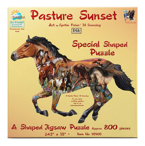 Sunsout Inc - Pasture Sunset - Rompecabezas De Formas Especi