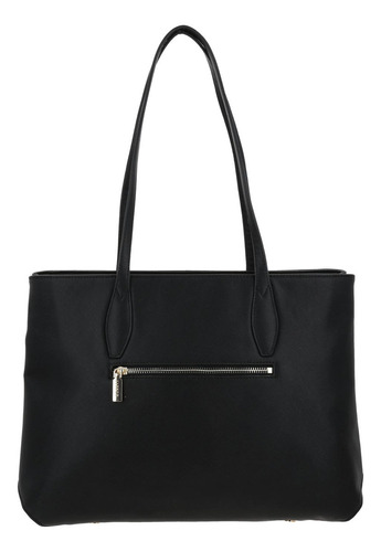 Bolsa Tote Gorett Isadora Gs25048-3 Color Negro Correa De Hombro Negro Diseño De La Tela Lisa