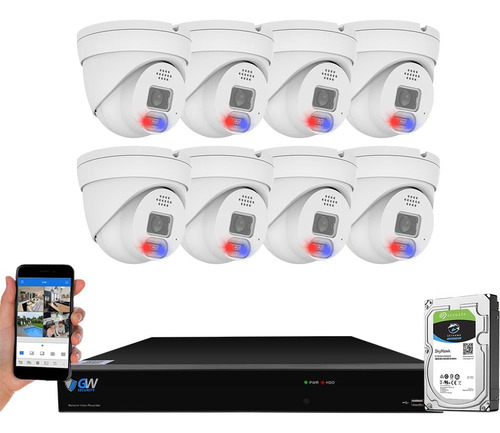 Gw Security 8 Channel 4k 12mp Nvr H.265+ 8mp Sistema De