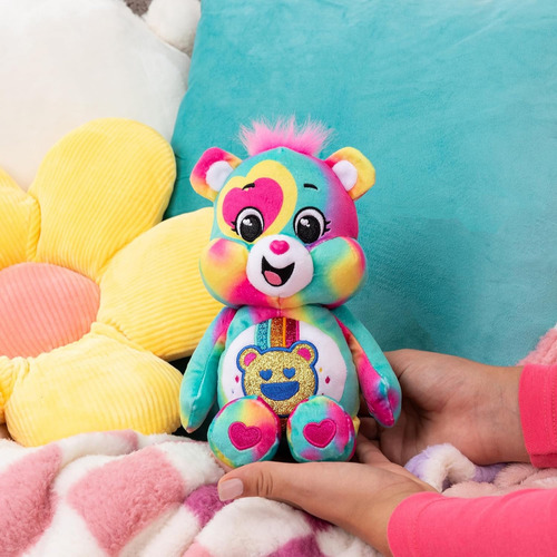 Care Bears Peluche Con Purpurina Divertido De 9 Pulgadas Color Good Vibes