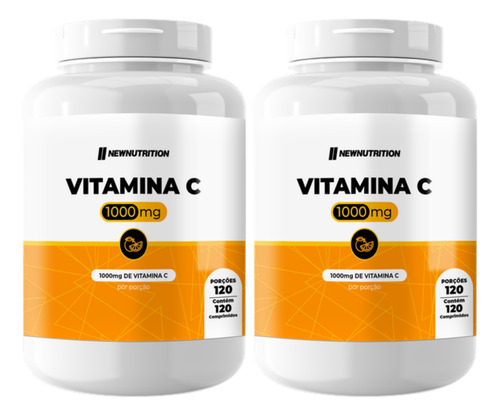 Suplemento Newnutrition Vitamina C Sabor Sem Sabor De 0.18kg 2 Kits X 120 Un