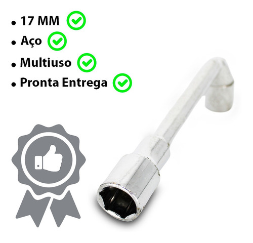 Imagem 2 de 7 de Chave Biela Tipo L 17mm Ferramenta Trabalho/domestico Orig.