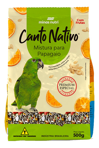 Mistura Para Papagaio Alimento Canto Nativo Papagaio 500kg