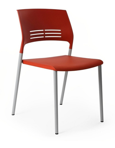 Silla Fija Multiuso Pvc Fresh Colors Red - Decorplas