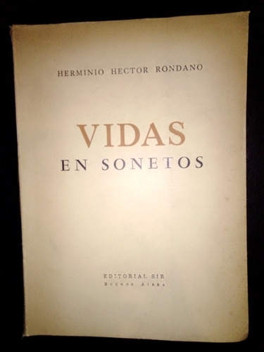 Libro Vidas En Sonetos Herminio Héctor Rondano