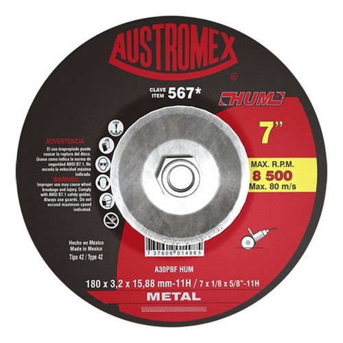 Disco De Corte Austromex -567 Metal Hum 7 A5/8