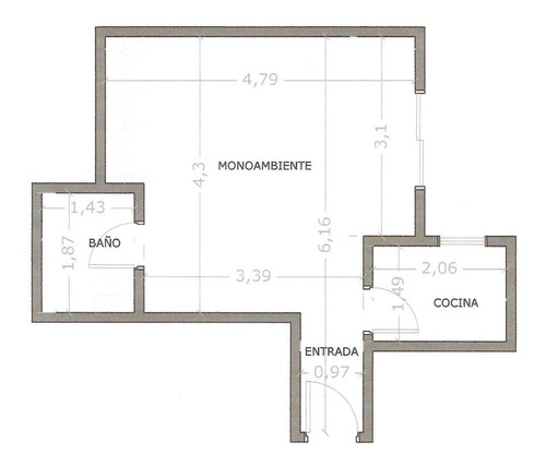 Imagen 2 de 10 de Departamento De 1 Ambiente En Balvanera