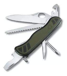 Victorinox Navaja Soldado Suizo, Verde, 10 Usos Y Funda Color Verde