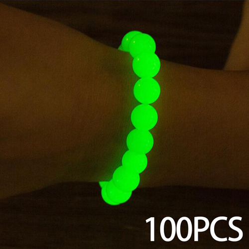 100 Pieces Acrylic Luminous Beads Spacer Beads For Arts 10mm