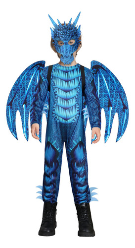 Disfraz De Dragón Ikali Para Niños Con Alas Y Mascara Color Talle