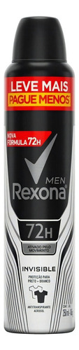 Desodorante Antitranspirante Masc Rexona Invisible 72h 250ml