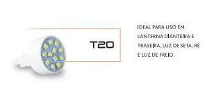 Kit Led T20 12v 2 Polos Vermelho (par) -autopoli