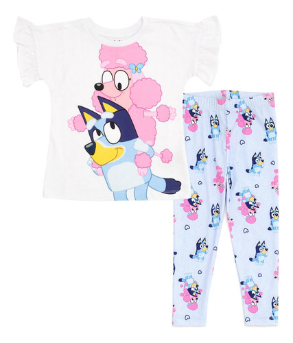 Conjunto De Camiseta Y Leggings Bluey Coco Para Niñas Pequeñ