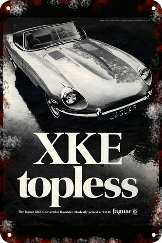 Poster Carteles Antiguos Chapa  60x40cm Xke Jaguar Au-306