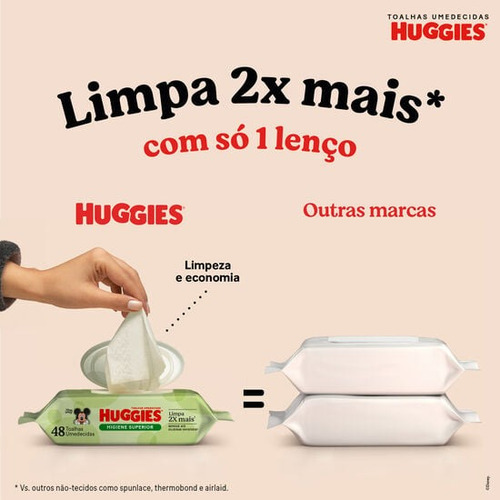 Kit 6 Toalhas Umedecidas Huggies Higiene Superior 288 Uni