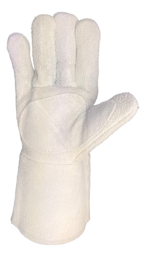 Guantes De Carnaza Para Soldador Blanco Hilo Algodón 5 Pares