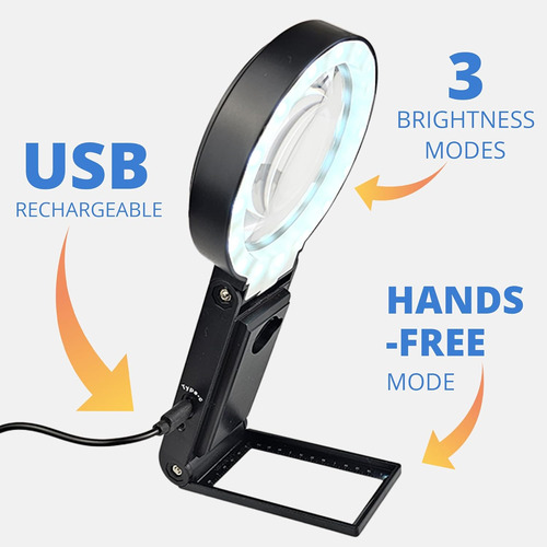 Lupa Manos Libres 30x Con Usb Recargable 36 ...