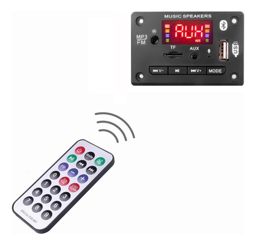 Módulo Bluetooth 5.0 Placa De Audio Mp3 Fm Microsd Usb Aux