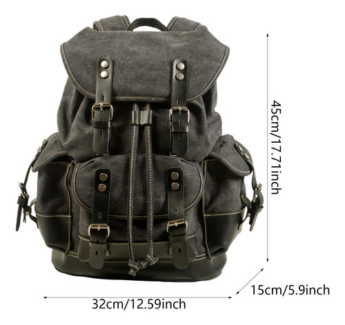 Mochila De Lona, Mochila De Viaje, Mochila Informal Ligera Y