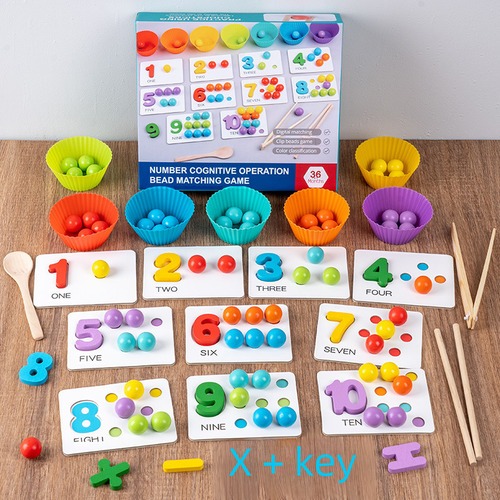 Test Tube Play Con 21 Abalorios Y Palillos, Cuenta De Madera