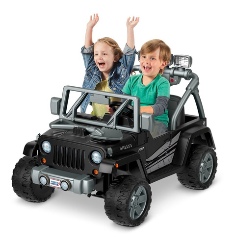 Carro Eléctrico Jeep Wrangler Willys Para Niños 2 Puestos