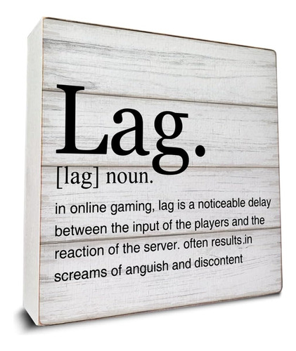 Lag Definition Cartel De Madera Para Videojuegos, Escritorio