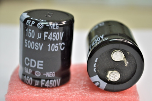 150 Uf 450v Capacitor Electrolítico Radial  Cde  105 Grados