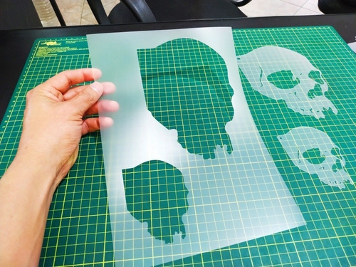 Molde Stencil Caveiras Em 2 Tamanhos Para Aerografia 2r08