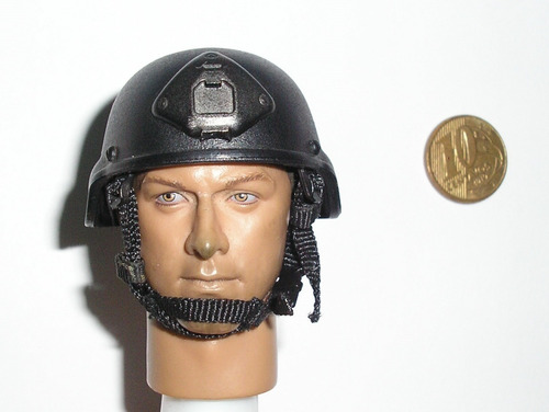 Capacete Ach Preto Miniatura Acessório P/ Boneco Escala 1/6 (Usado)