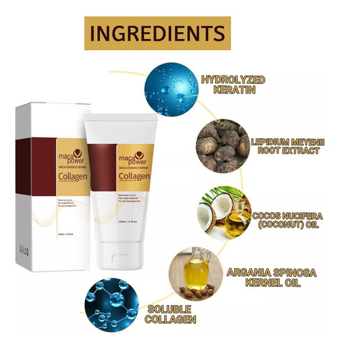 A Mascarilla Capilar De Colágeno Para Cabello Seco Y Dañado