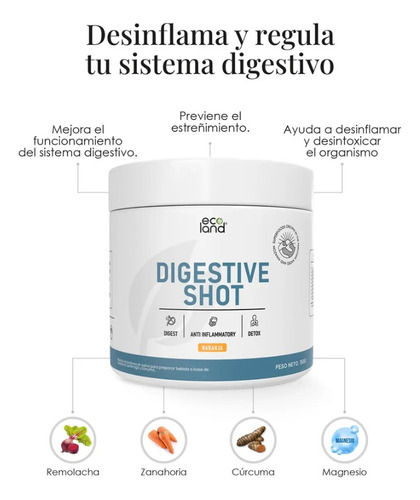 Antinflamatorio Y Digestivo Ecoland Digestive-shot 150gr