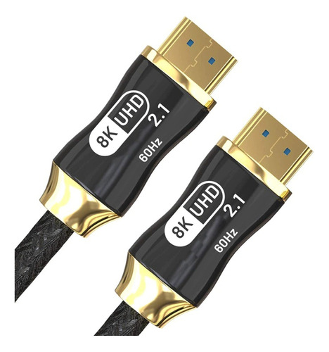 Cable Hdmi V2.1 2 Metros / 8k-60hz / 4k-120hz / 48 Gbps Oro