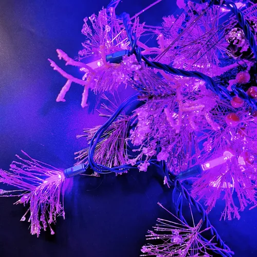 Cadena De Luces De Navidad 50 Luces Led Moradas De Grado Com