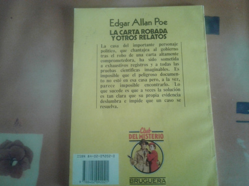Club Del Misterio. E. A. Poe. La Carta Robada Y Otros. N.82 (Usado)