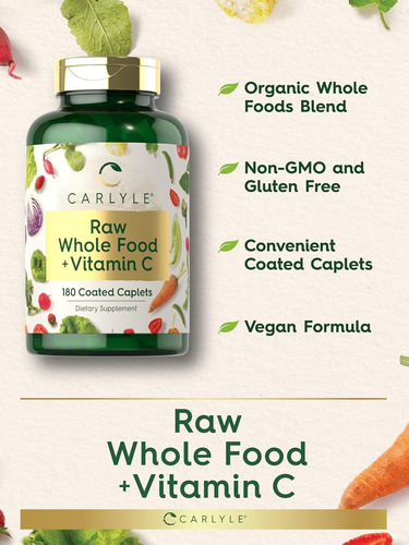 Carlyle Multivitamínico Whole Food + Vitamina C Con 180 Tabs