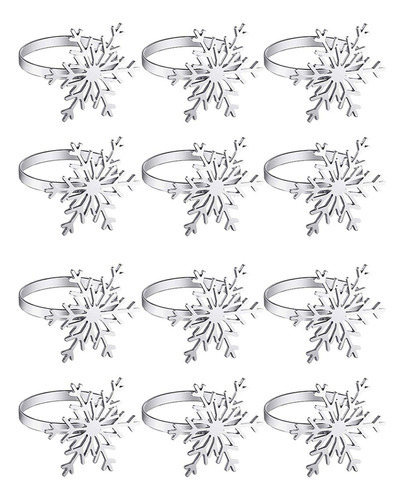 Servilletas Navideñas Con Forma De Copo De Nieve, 12 Unidade