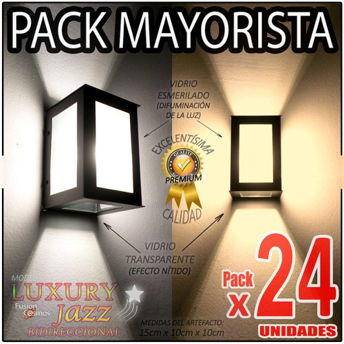 Apliques De Luz Para Exterior De Pared Bidireccionales X 24u