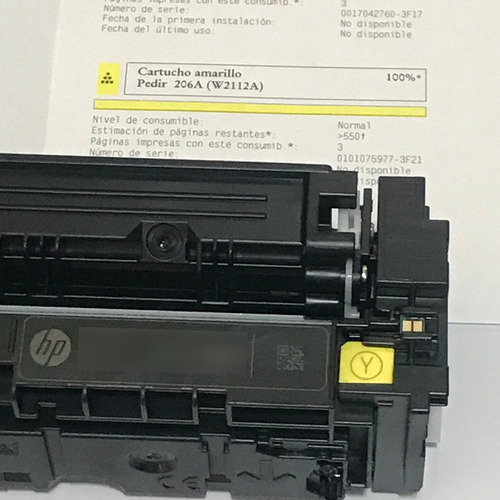 Cartucho Toner Hp 206a W2112a Amarillo Original