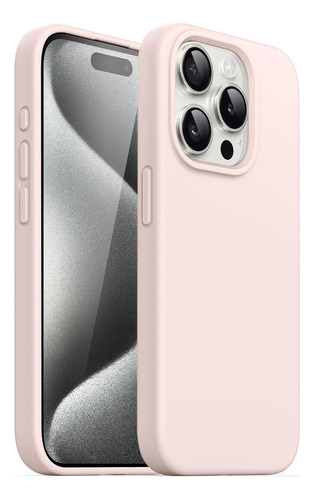 Funda Silicona Case Compatible Con Iphone 15 Pro Max Rosa Claro Lisa