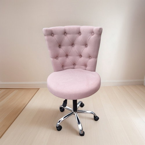 Silla Hidrahulica Para Escritorios Salón De Belleza S Rosa Claro Tela Pana
